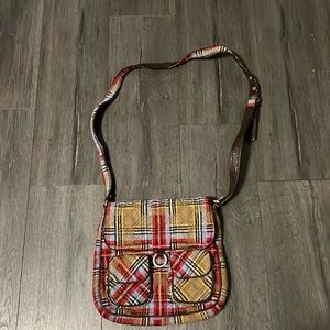 Vera Bradley LTD Edition Highland Patchwork Crossbody Bag Leather Trim